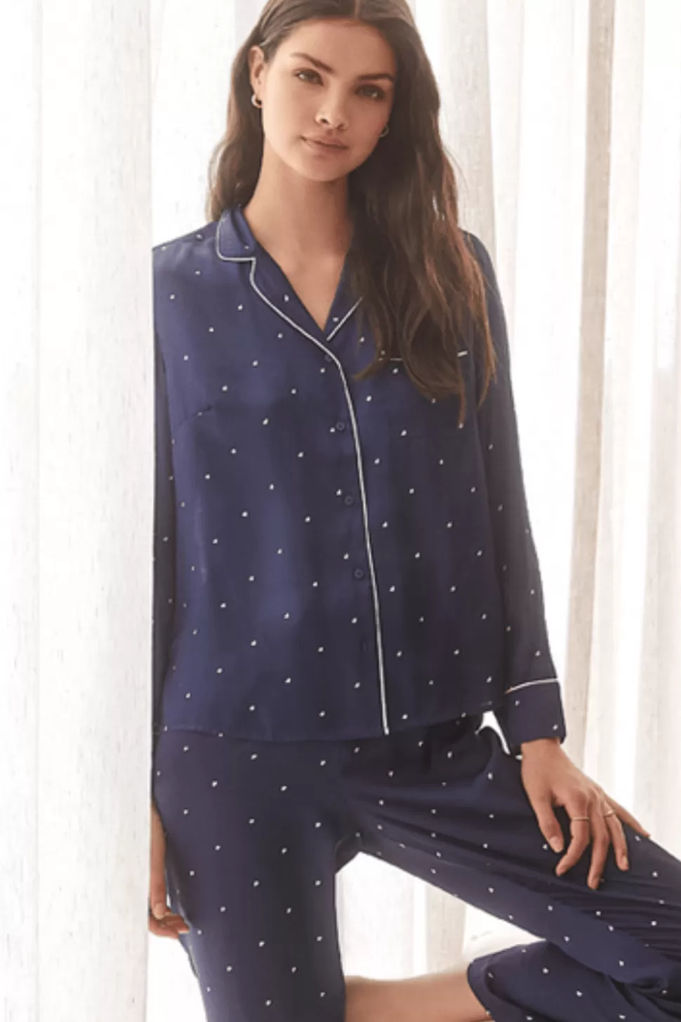 Gingerlily Sale | Pyjama Sets-Aleisha Navy Small Geo Spot PJ