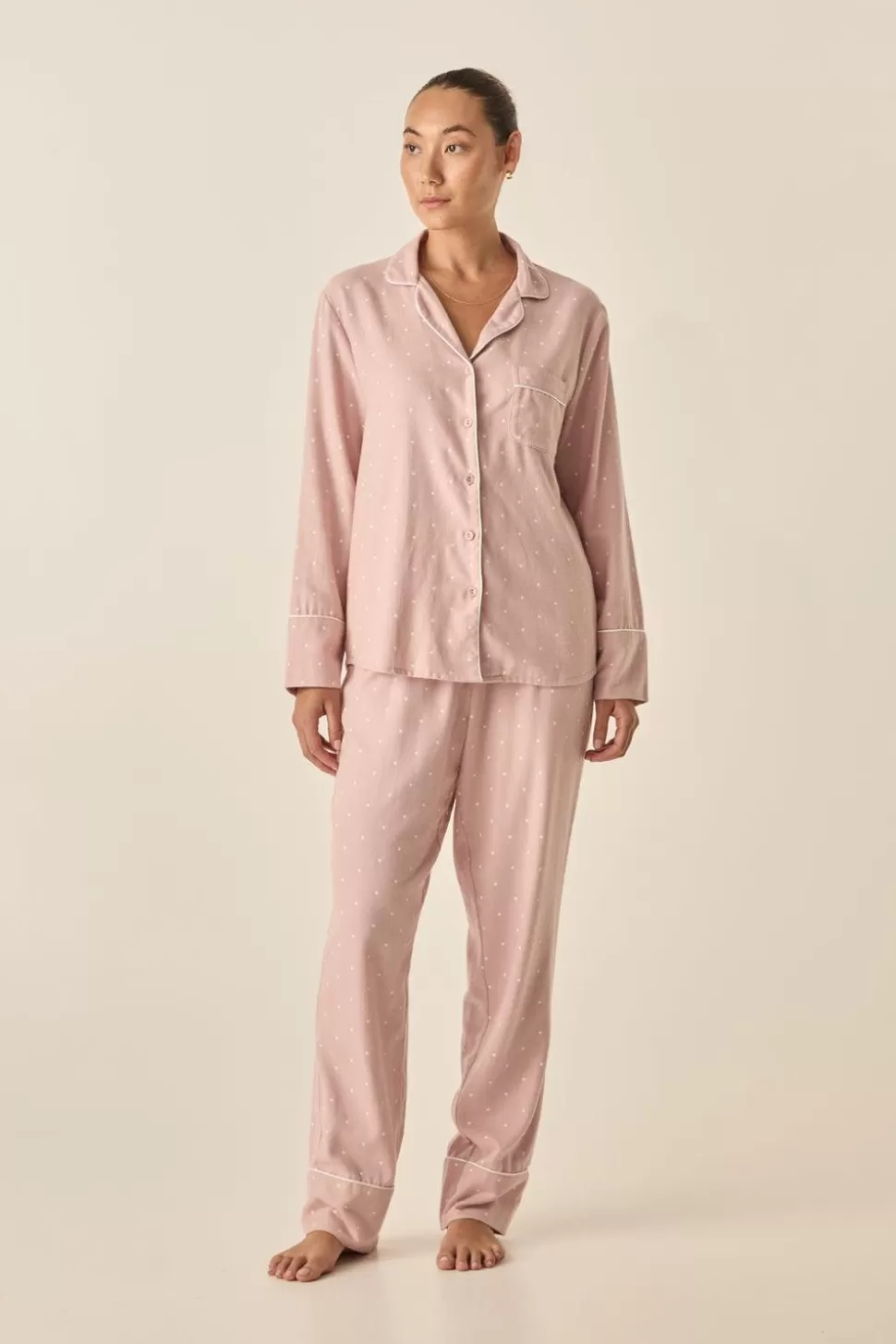 Gingerlily Sale | Pyjama Sets-Alessia Pink Brushed Cotton Set