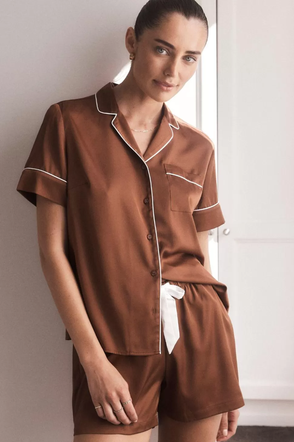 Gingerlily Sale | Pyjama Sets-Amy Brown Satin PJ Short Set