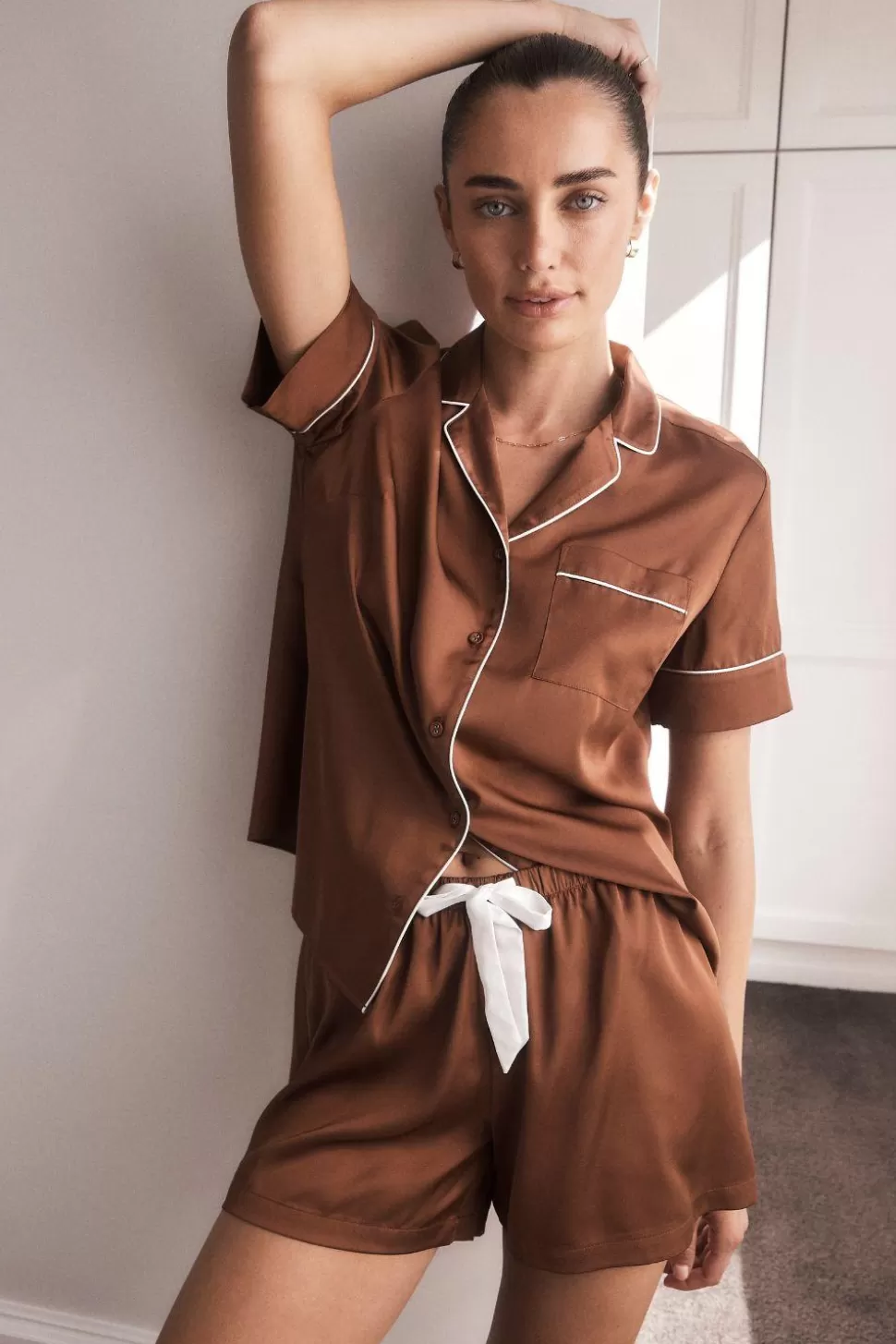 Gingerlily Sale | Pyjama Sets-Amy Brown Satin PJ Short Set