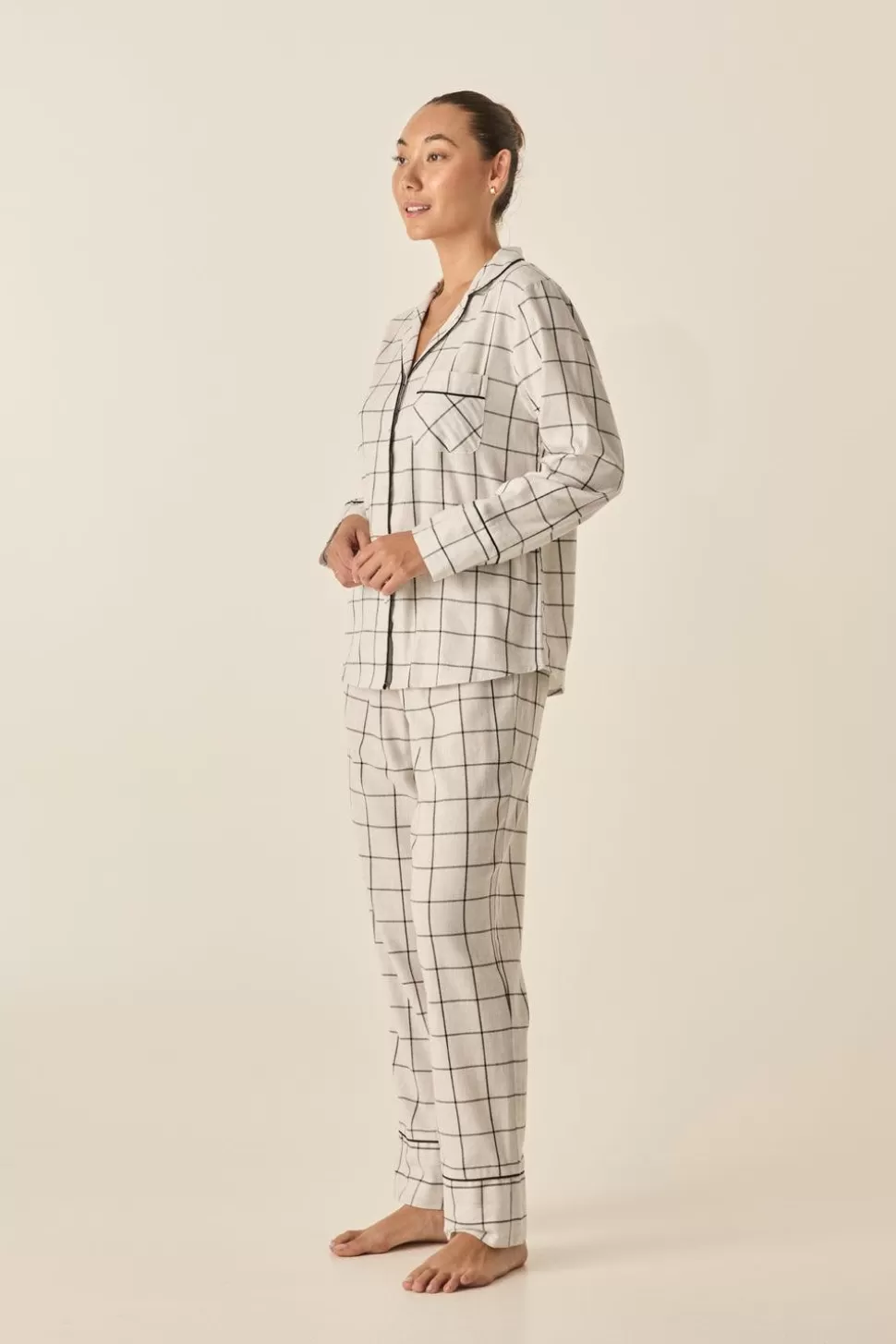 Gingerlily Sale | Pyjama Sets-Beyonce Ivory Check Cotton Set