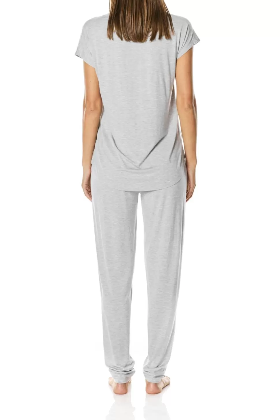 Gingerlily Softwear | Loungewear-Cora Grey V Neck Modal Pj Set