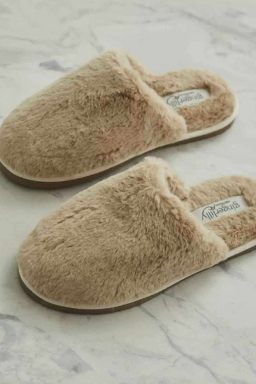 Gingerlily Sale | Slippers-Cortina Plush Fluffy Slipper Beige