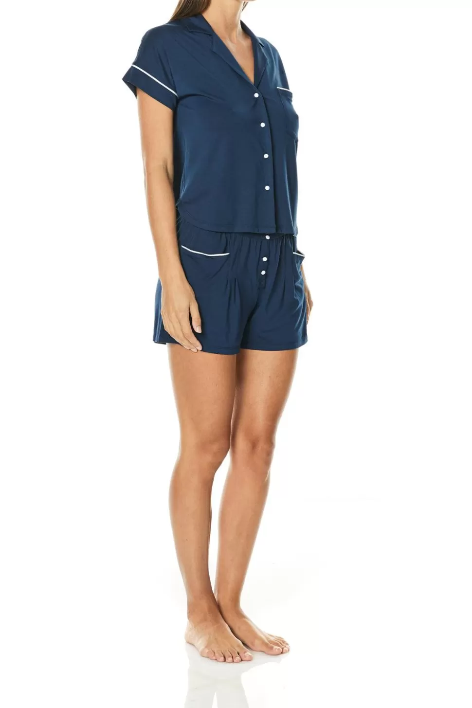 Gingerlily Softwear | Sale-Ella Navy Bamboo Short Set