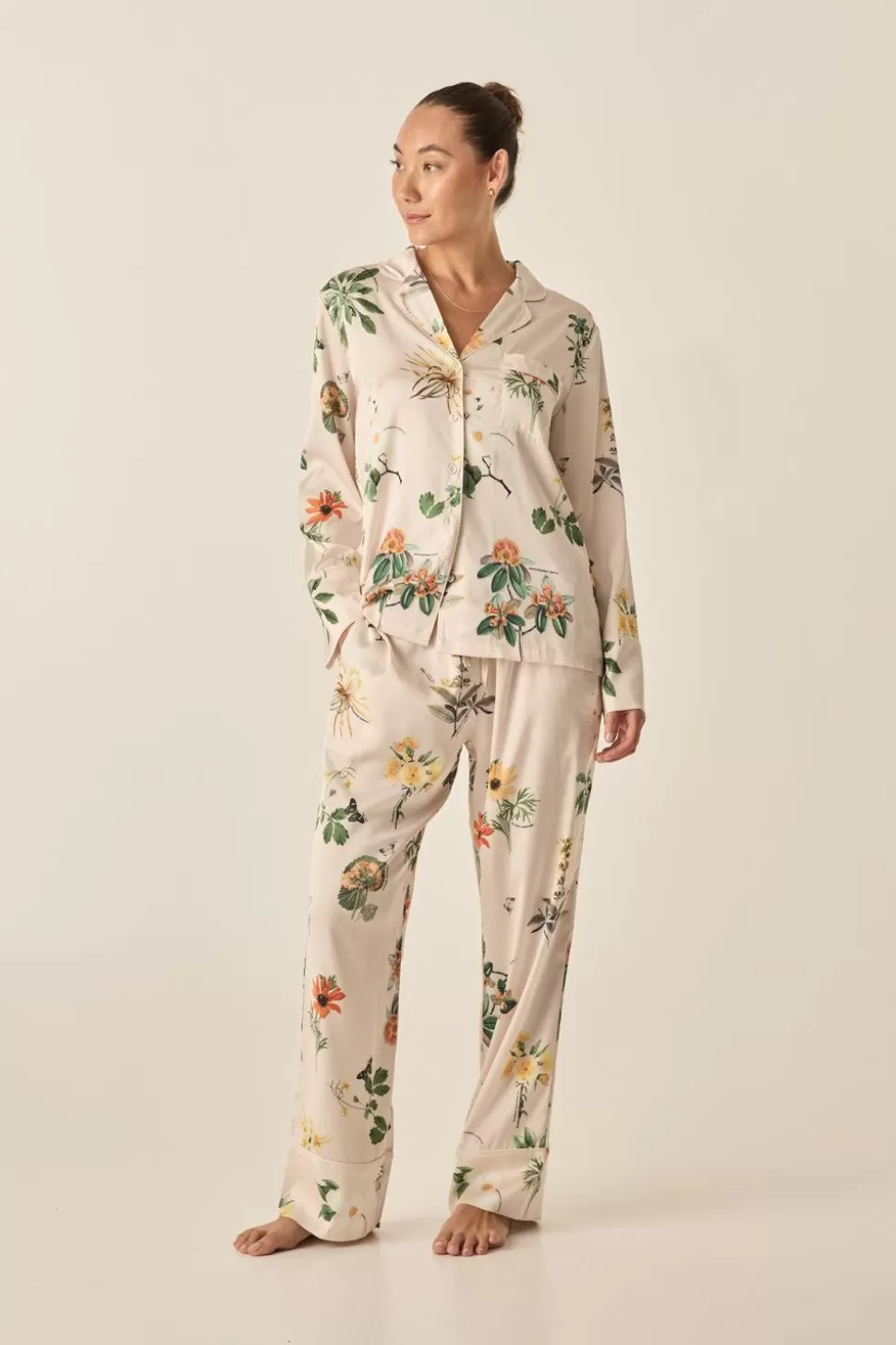 Gingerlily Pyjama Sets-Elle Garden Print Satin Set