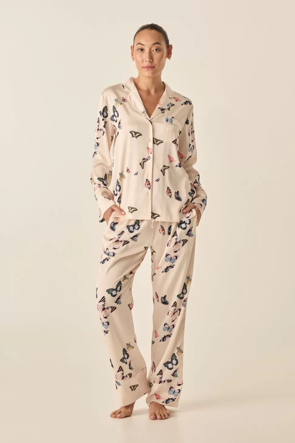 Gingerlily Pyjama Sets-Estelle Butterfly Silky Satin Set