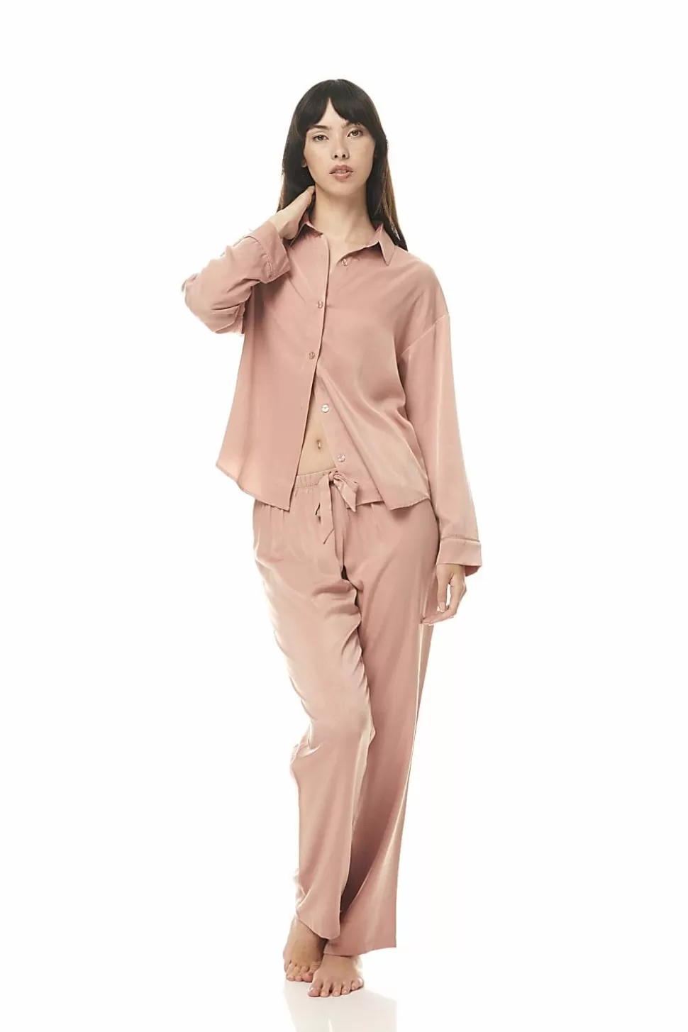 Gingerlily Sale | Pyjama Sets-Hilary Tan Satin PJ