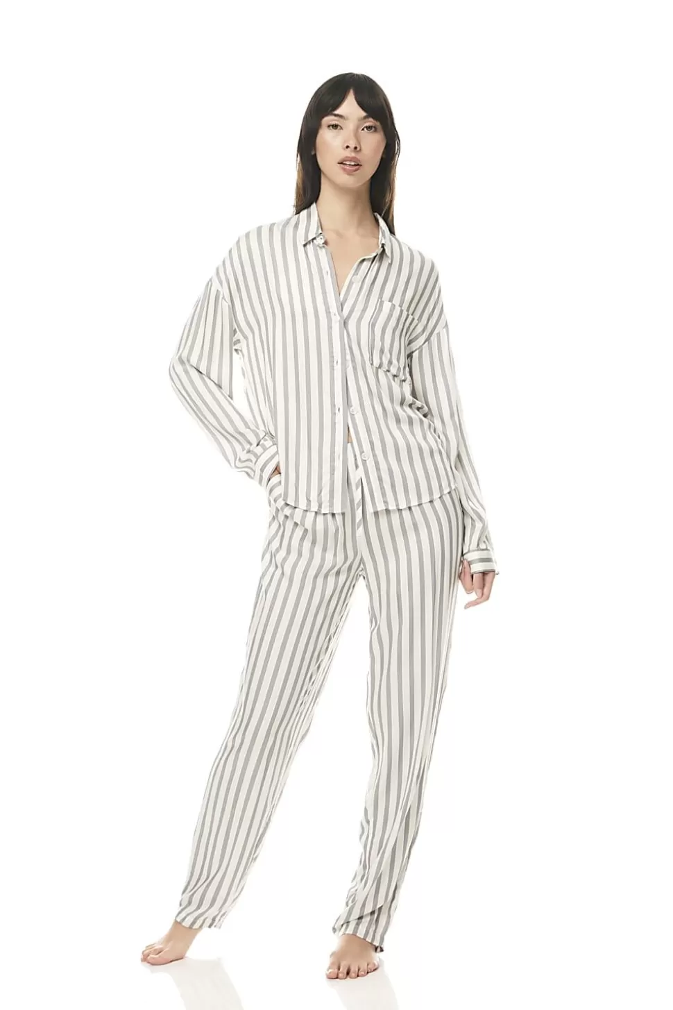 Gingerlily Sale | Pyjama Sets-Inga Stripe Viscose PJ