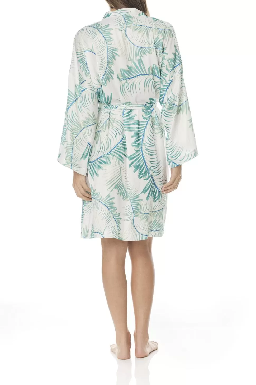 Gingerlily Sale | Robes-Kirsty Palm Print Satin Robe