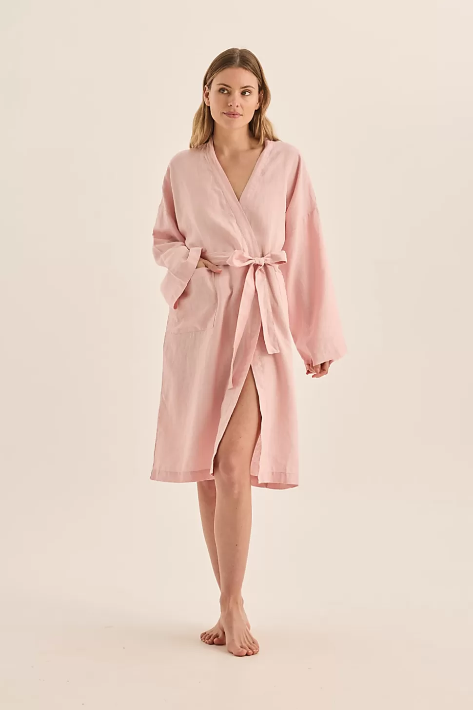 Gingerlily Robes-Mia Linen Bathrobe