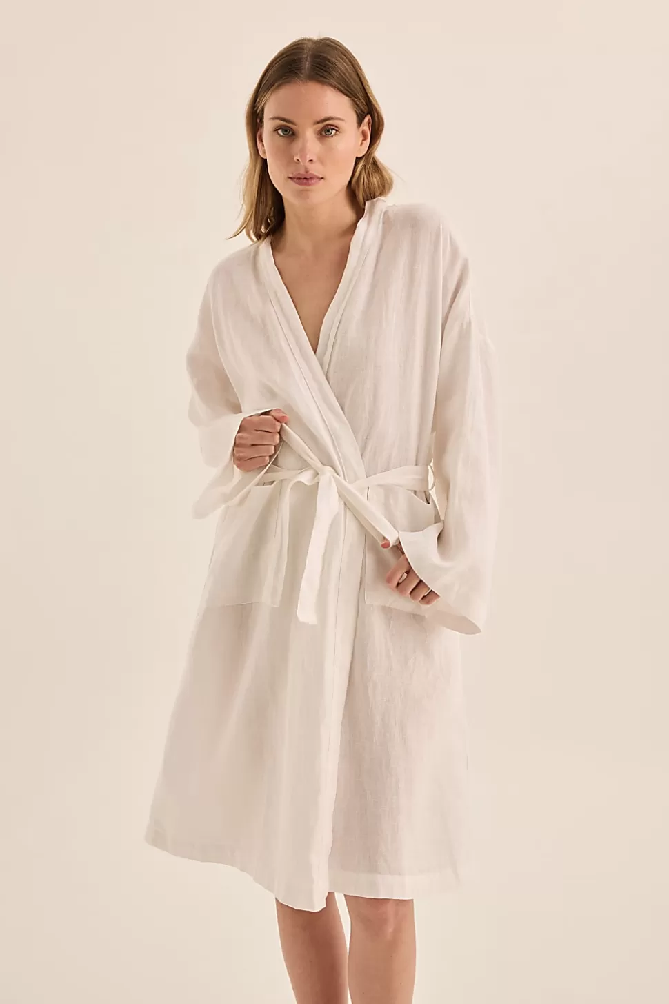 Gingerlily Robes-Mia Linen Bathrobe