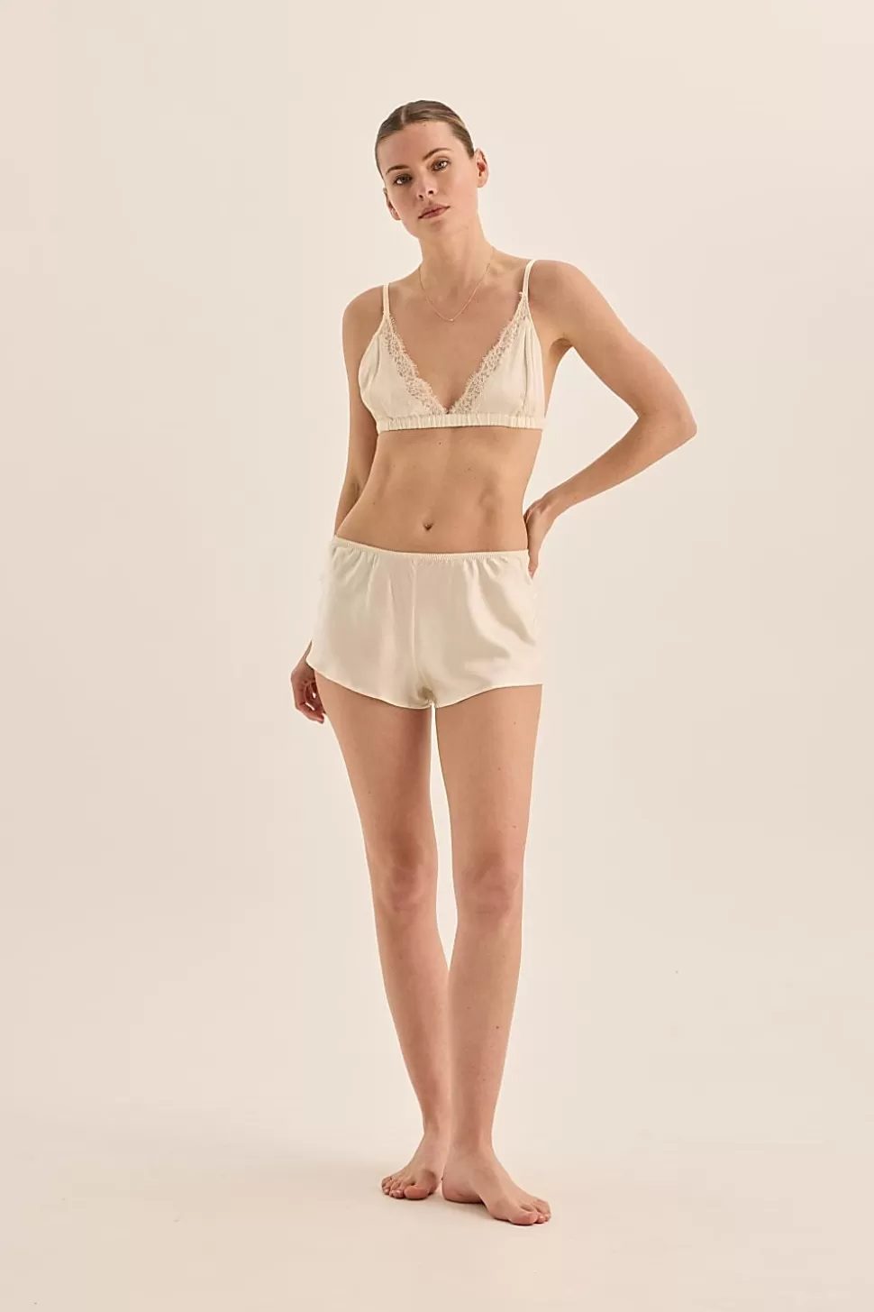 Gingerlily Intimates-Opal Pure Silk Bra and Short Set