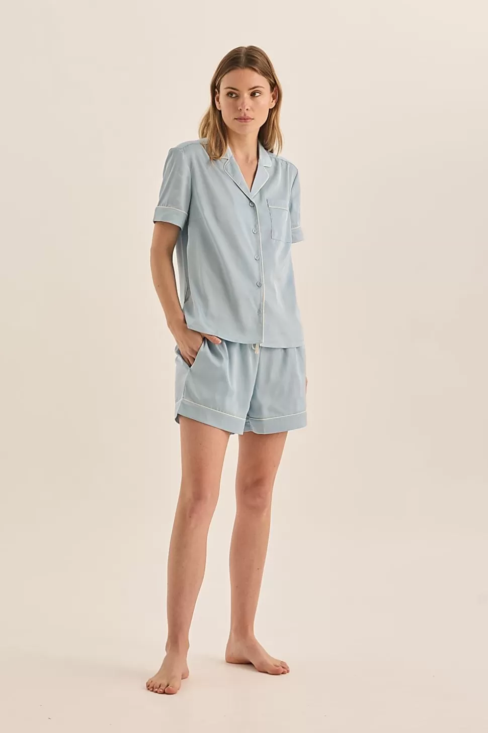 Gingerlily Pyjama Sets-Sonia Satin Short PJ Set