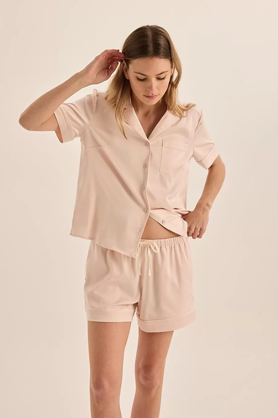 Gingerlily Pyjama Sets-Sonia Satin Short PJ Set