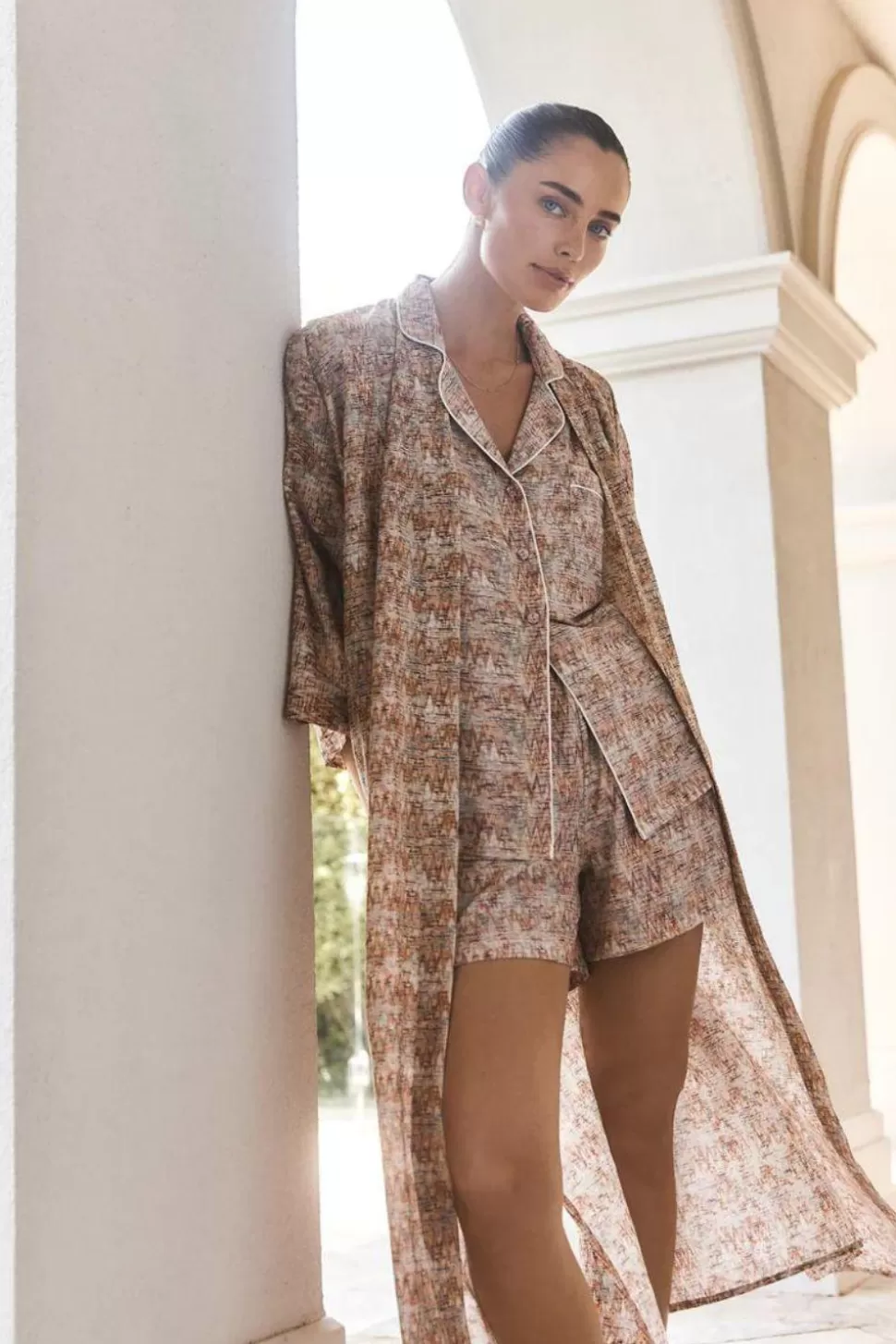 Gingerlily Resortwear | Sale-Suri Cotton Zig Zag Robe