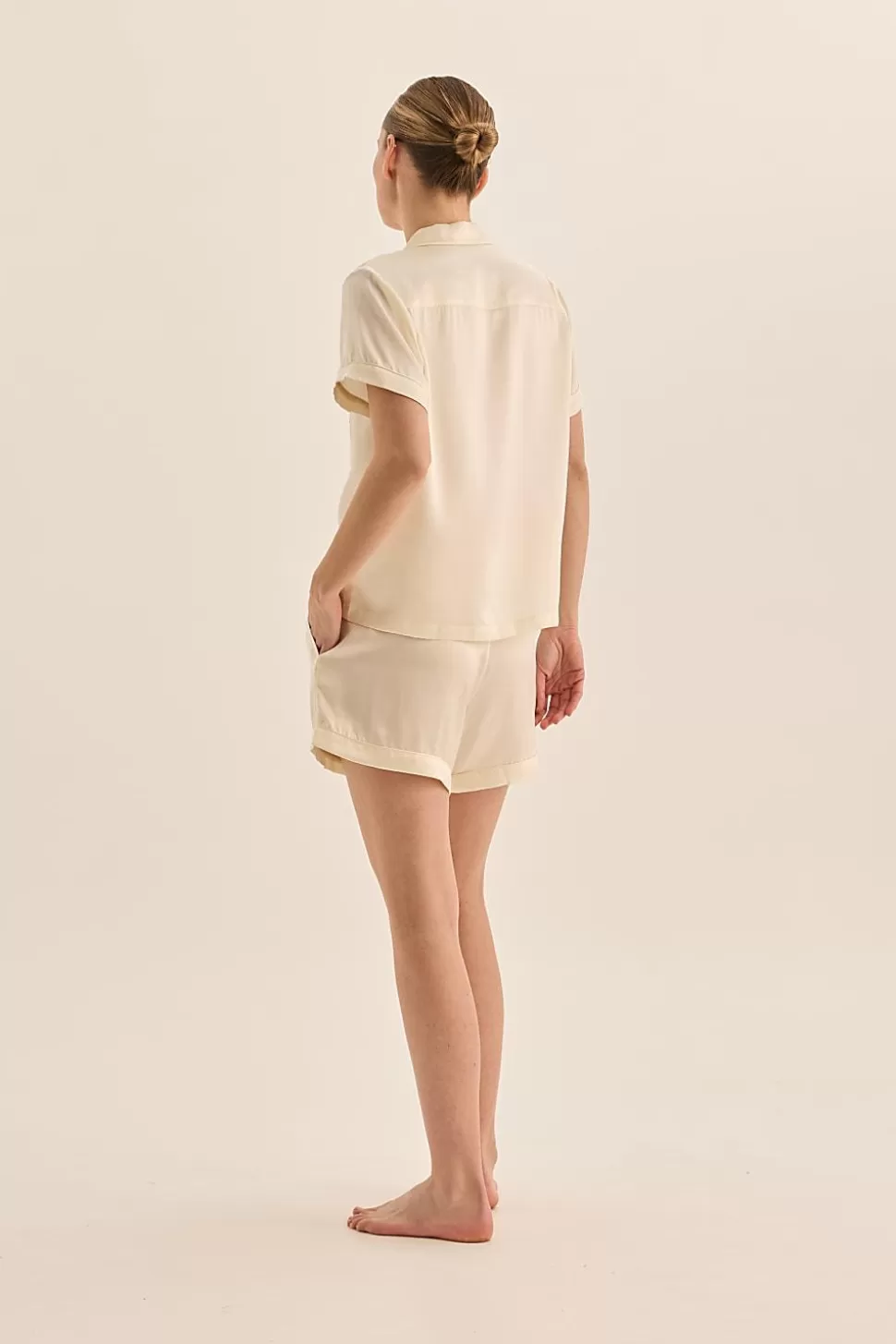 Gingerlily Short Pyjamas | Pyjama Sets-Topaz Pure Silk Short Sleeve Top and Shorts PJ Set